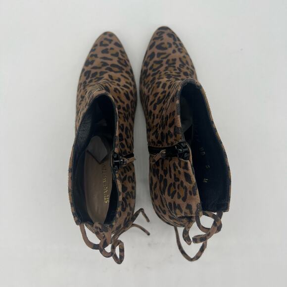 Stuart Weitzman Lofty Cheetah Print Ankle Boots Brown Black Womens Size 5 - Picture 10 of 14
